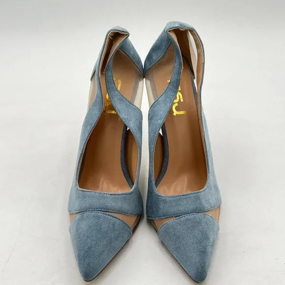 FSJ Women Elegant Mesh High Heel Pump Pointed Toe Stiletto Thin Slip on Dress Pr - Picture 2 of 7